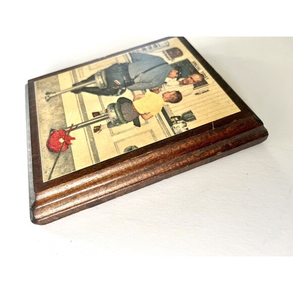 Norman Rockwell The Runaway and the Law Policeman Wood Mount - Picture 4 of 4